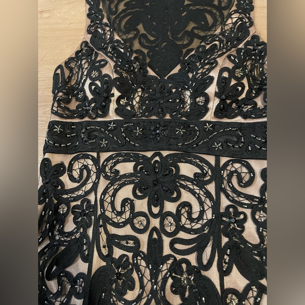 Sue Wong Nocturne Black Lace Beaded Evening Cocktail Dress Size 2 - Picture 3 of 14